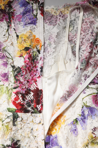 Dolce & Gabbana Multicolor Floral Langärmeliges Kleid in A-Linie