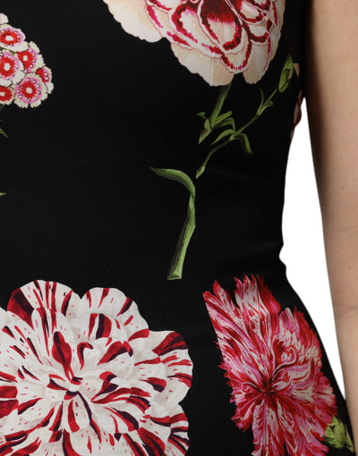 Dolce & Gabbana Schwarzes ärmelloses Tank-Blusen-Top mit Blumendruck