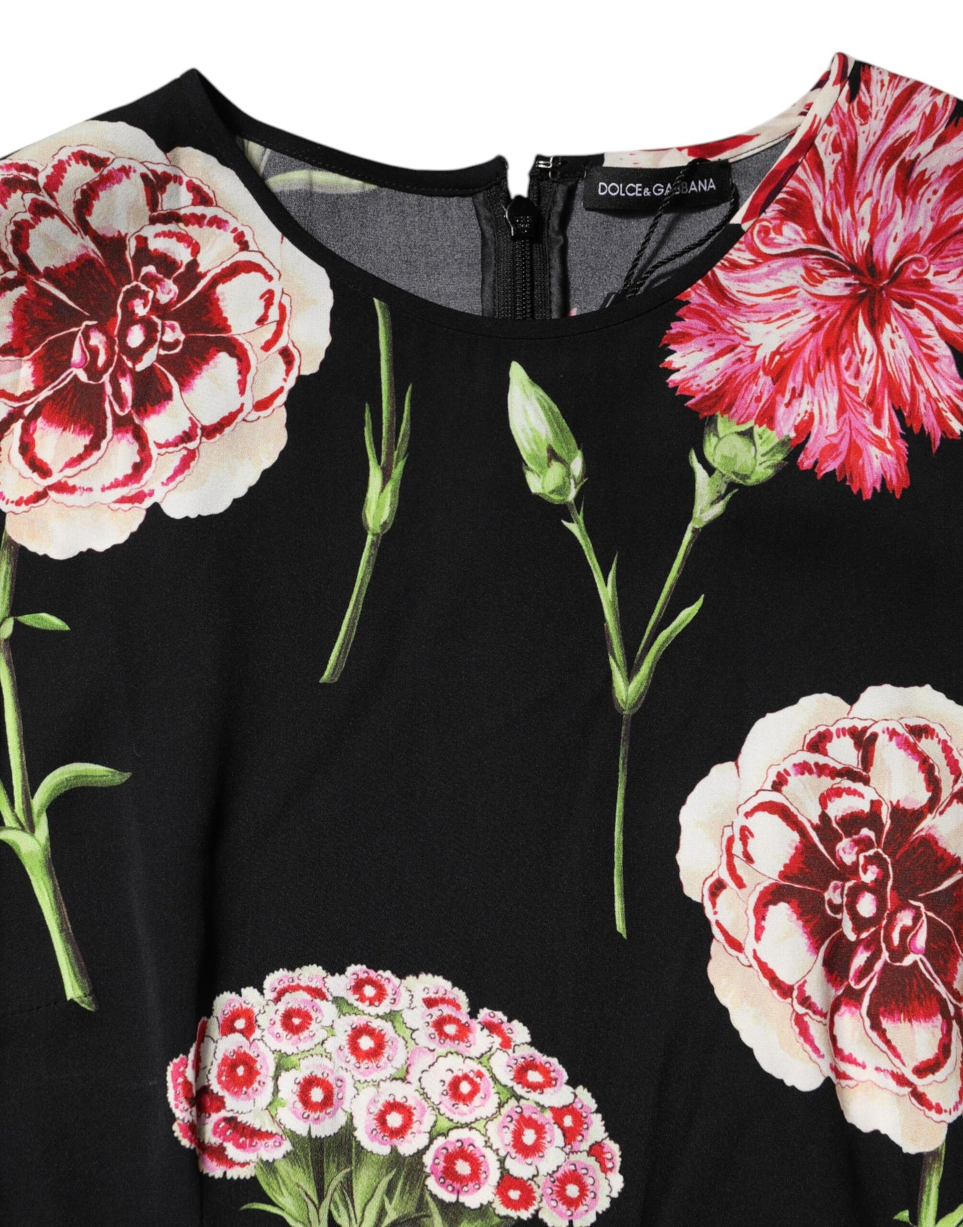 Dolce & Gabbana Schwarzes ärmelloses Tank-Blusen-Top mit Blumendruck