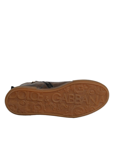 Dolce & Gabbana Braune Pferdeleder Mid Calf Stiefel Schuhe