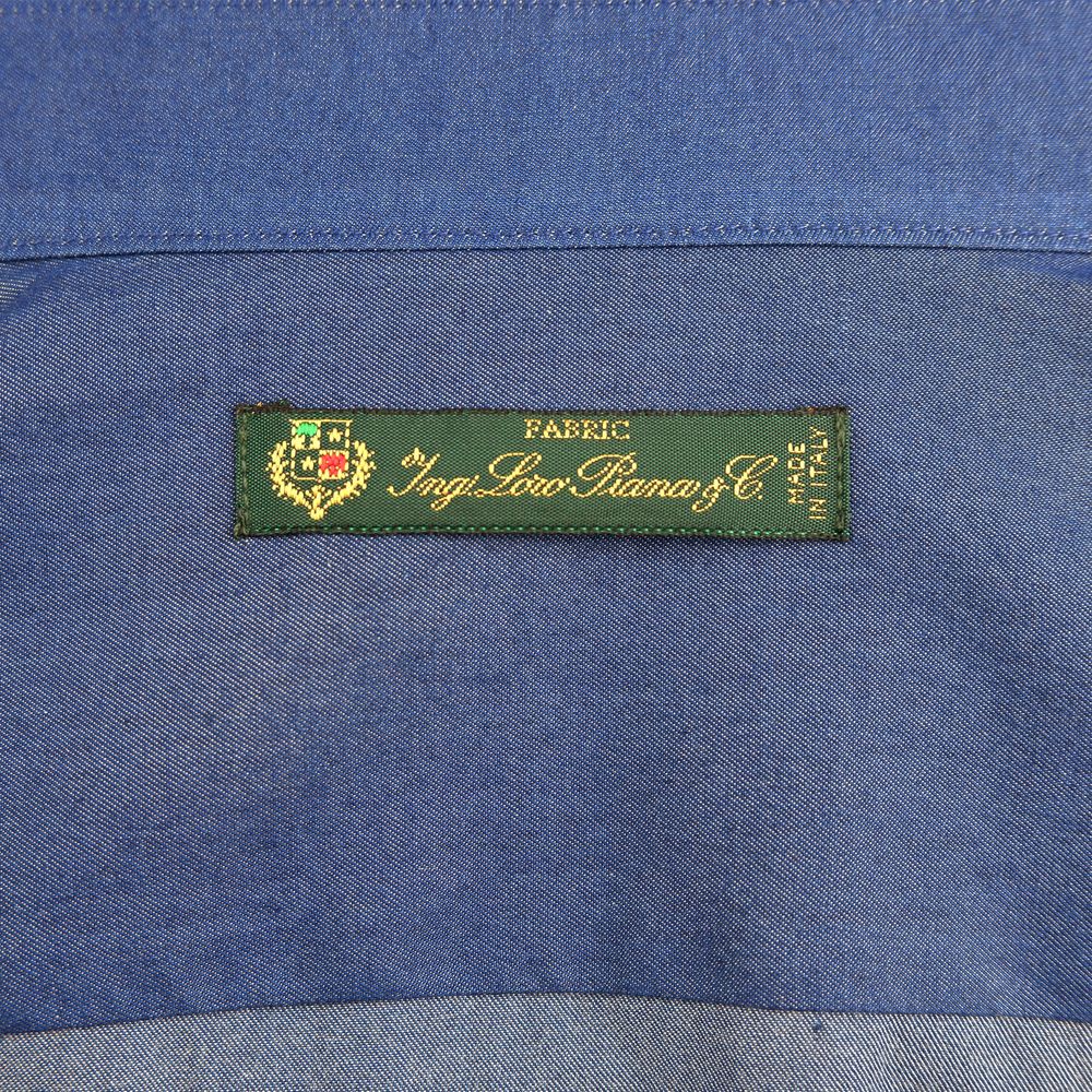 Made in Italy Blaues Baumwollhemd für Männer
