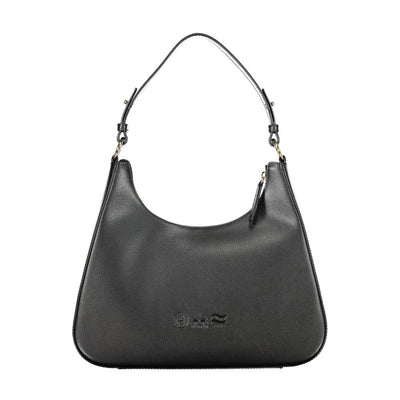 La Martina Schwarzes Leder Frauen Handtasche
