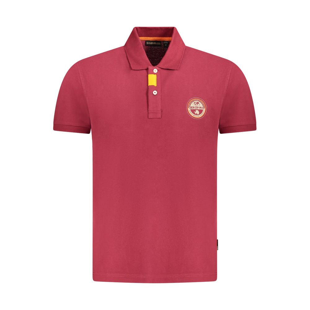 Napapijri Rotes Baumwoll-Poloshirt für Männer