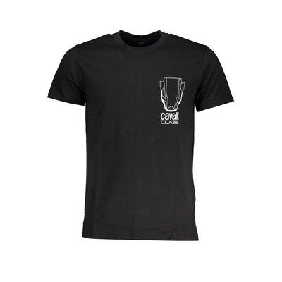 Cavalli Class Schwarzes T-Shirt aus Baumwolle