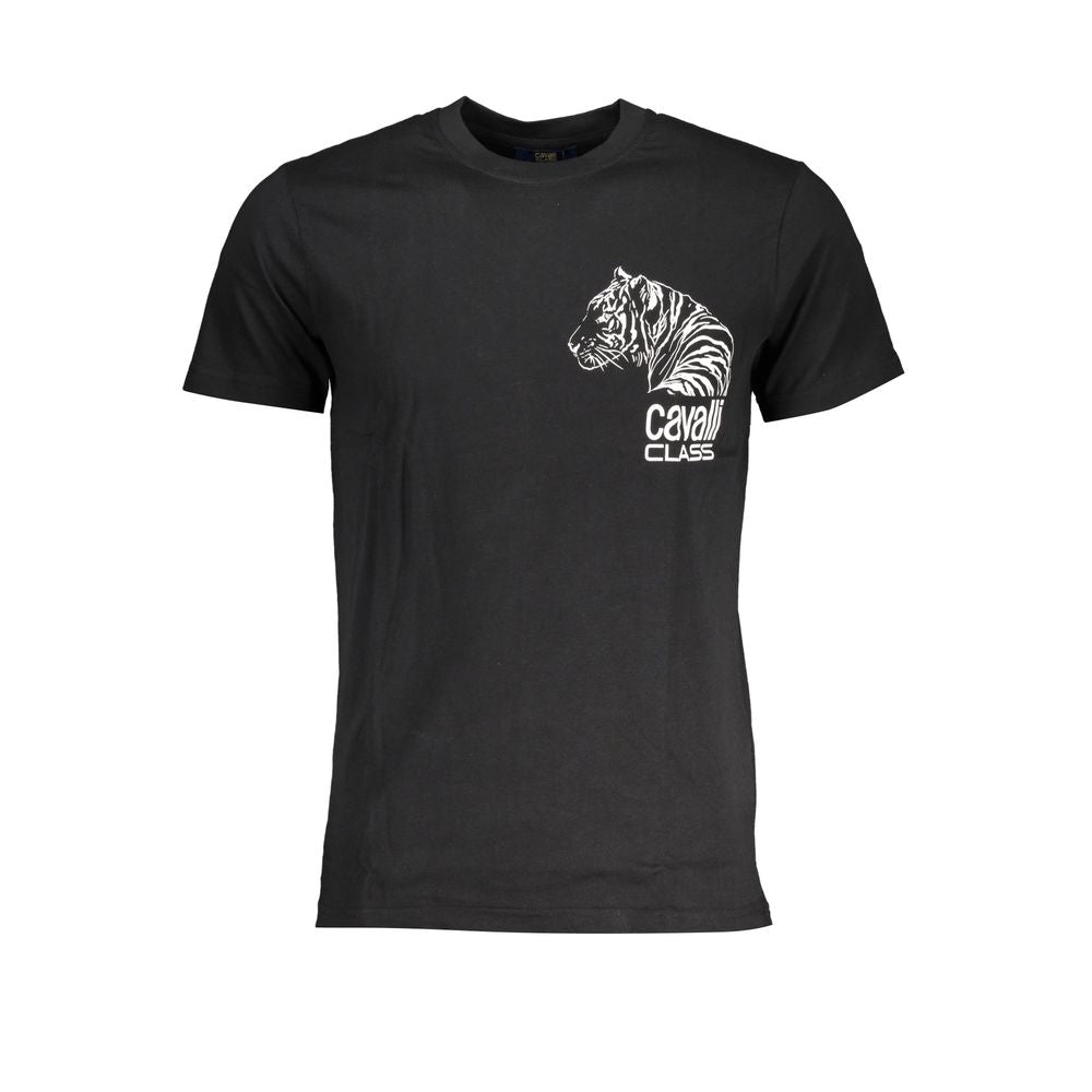 Cavalli Class Schwarzes T-Shirt aus Baumwolle