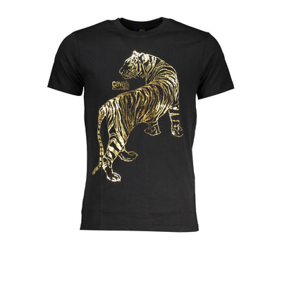Cavalli Class Schwarzes T-Shirt aus Baumwolle