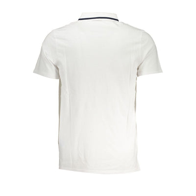 Fila Glattes weißes Baumwoll-Polo mit kontrastierenden Akzenten