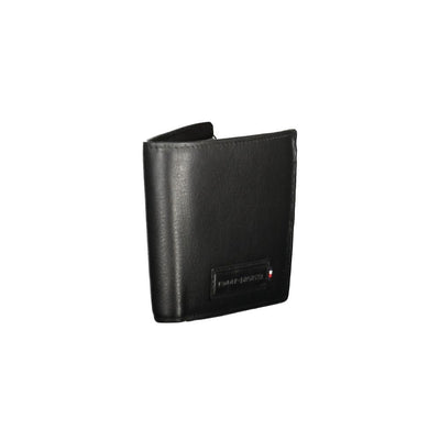 Tommy Hilfiger Schwarzes Leder Herren Portemonnaie
