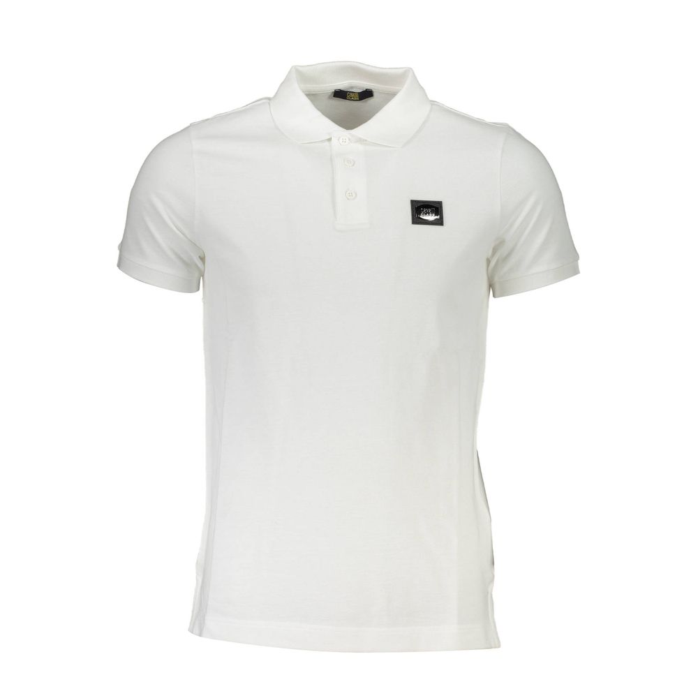 Cavalli Class Weißes Baumwoll-Poloshirt für Männer