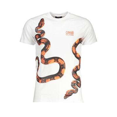 Cavalli Class T-Shirt aus weißer Baumwolle