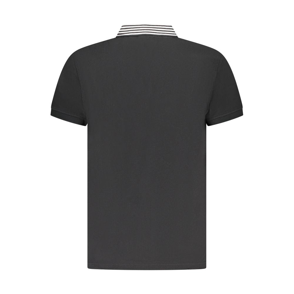 Cavalli Class Schwarzes Baumwoll-Poloshirt für Männer
