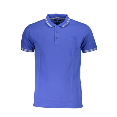 Cavalli Class Blaues Baumwoll-Poloshirt für Männer