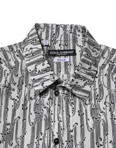 Dolce & Gabbana Weißes Hemd mit Blumendruck und lässigen langen Ärmeln