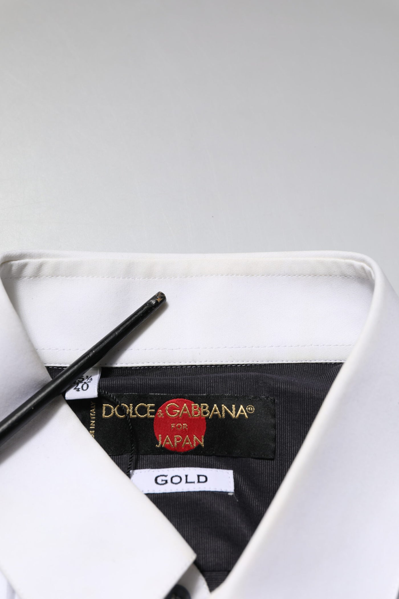 Dolce & Gabbana Schwarz Weiß GOLD Langärmeliges Formales Hemd