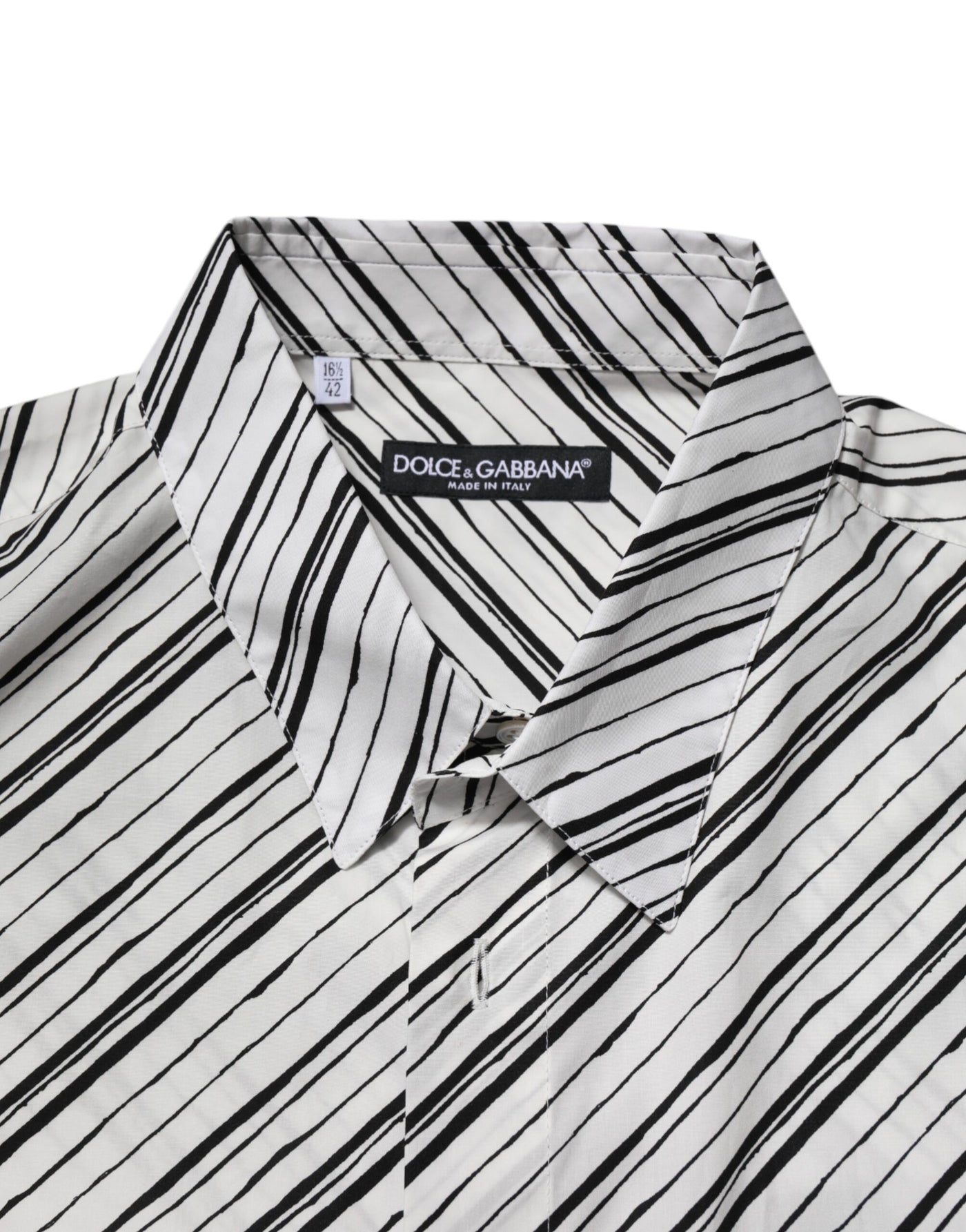 Dolce & Gabbana Weiß gestreiftes Langarmhemd für Männer Formales Hemd