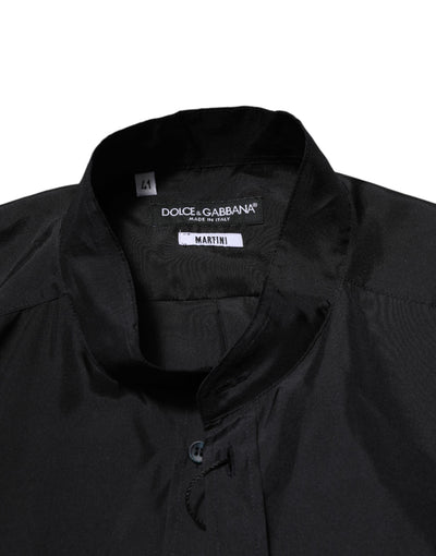 Dolce & Gabbana Dunkelblaues Seidenhemd MARTINI Formales Herrenhemd