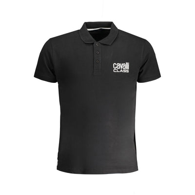 Cavalli Class Schwarzes Baumwoll-Poloshirt