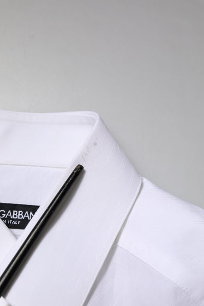 Dolce & Gabbana Weißes Baumwollhemd MARTINI mit langen Ärmeln
