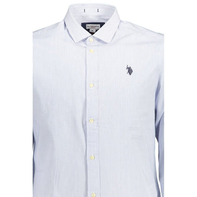 U.S. POLO ASSN. Hellblaues Baumwollhemd für Männer