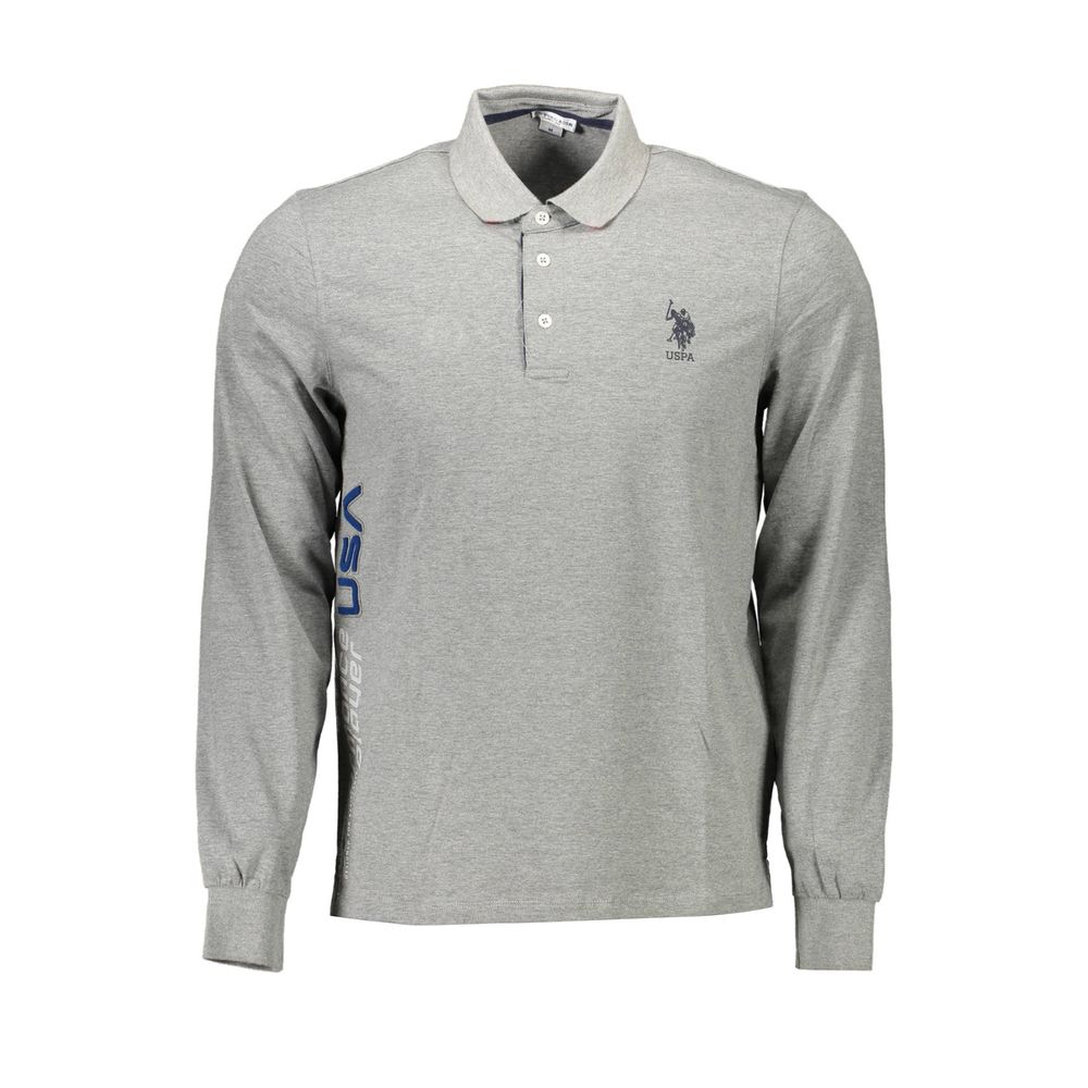 U.S. POLO ASSN. Graues Baumwoll-Poloshirt für Männer