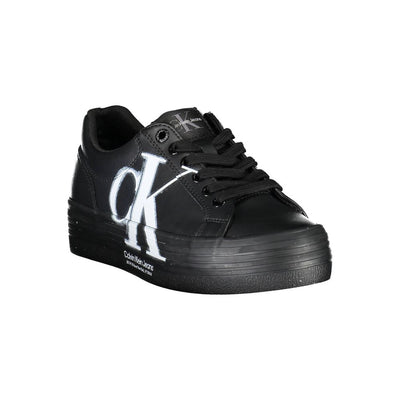 Calvin Klein Schwarzes Leder Damen Sneaker