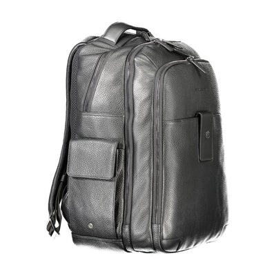 Piquadro Schwarzer Leder-Rucksack für Männer