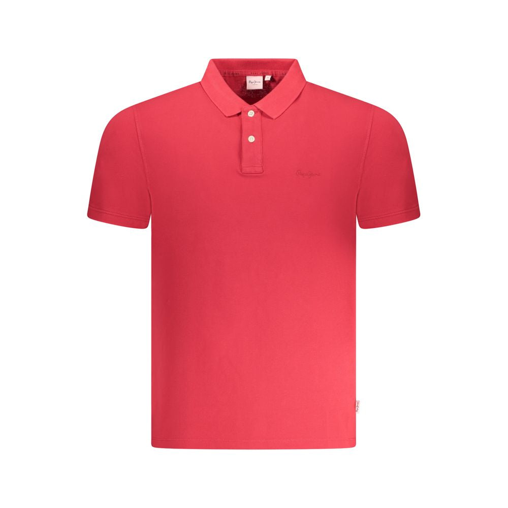 Pepe Jeans Rotes Baumwoll-Poloshirt für Männer