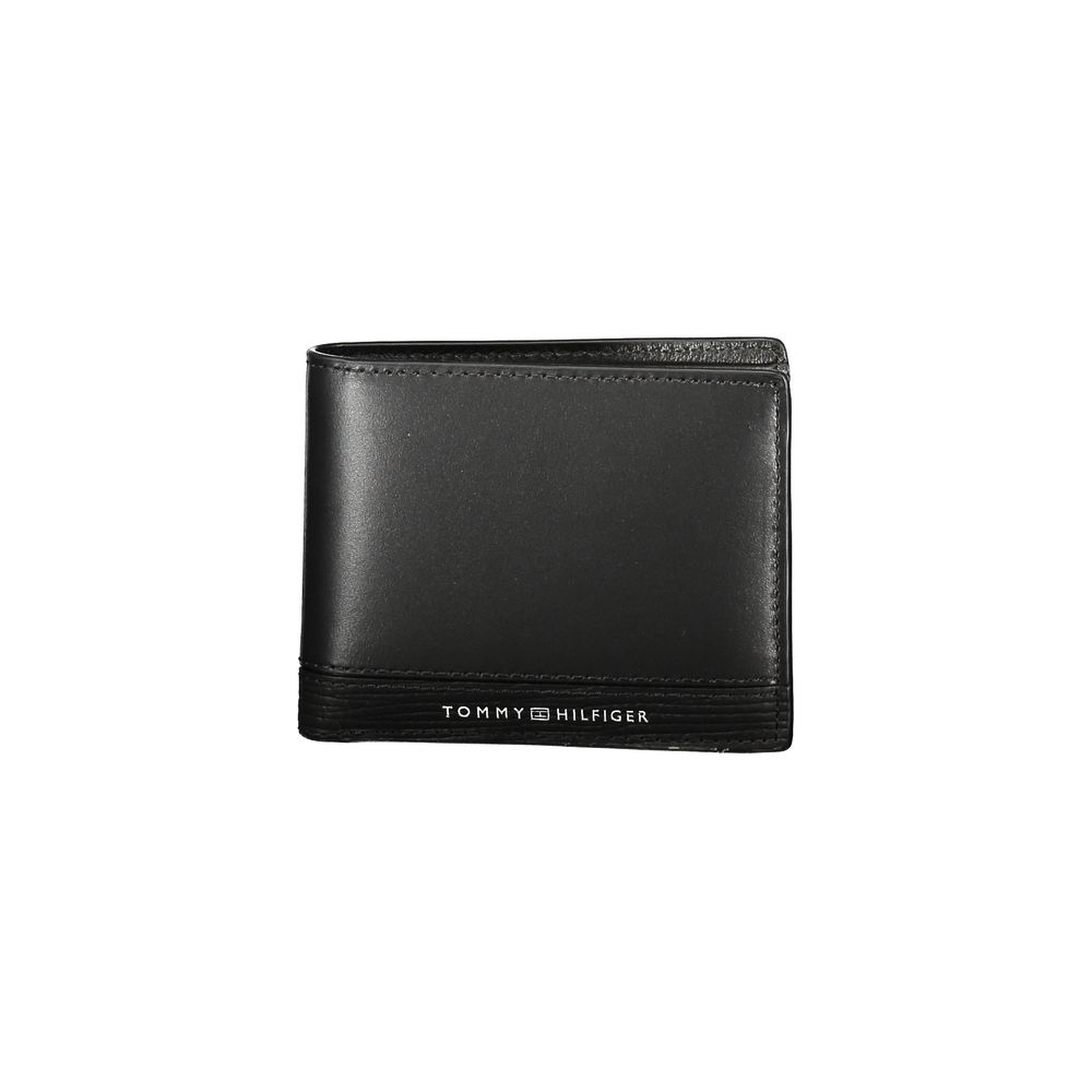 Tommy Hilfiger Schwarzes Leder Herren Portemonnaie