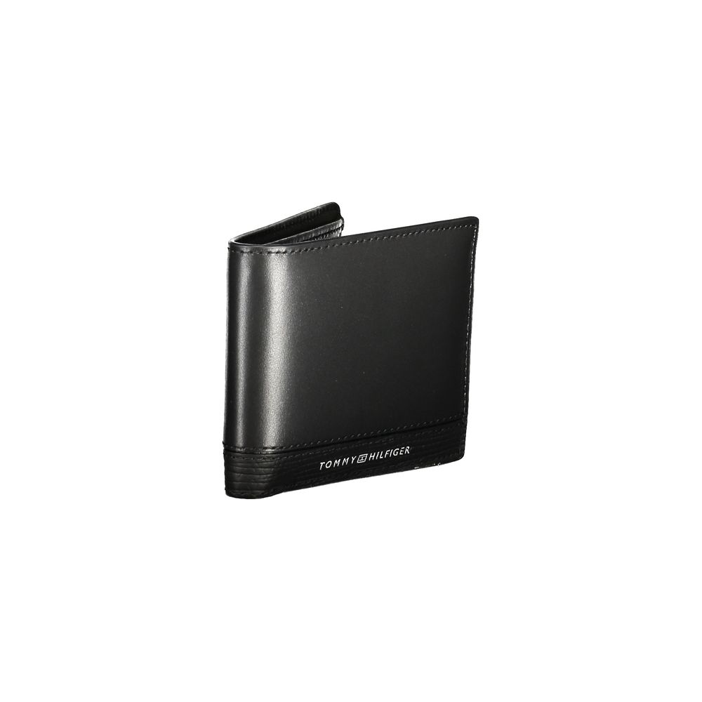 Tommy Hilfiger Schwarzes Leder Herren Portemonnaie