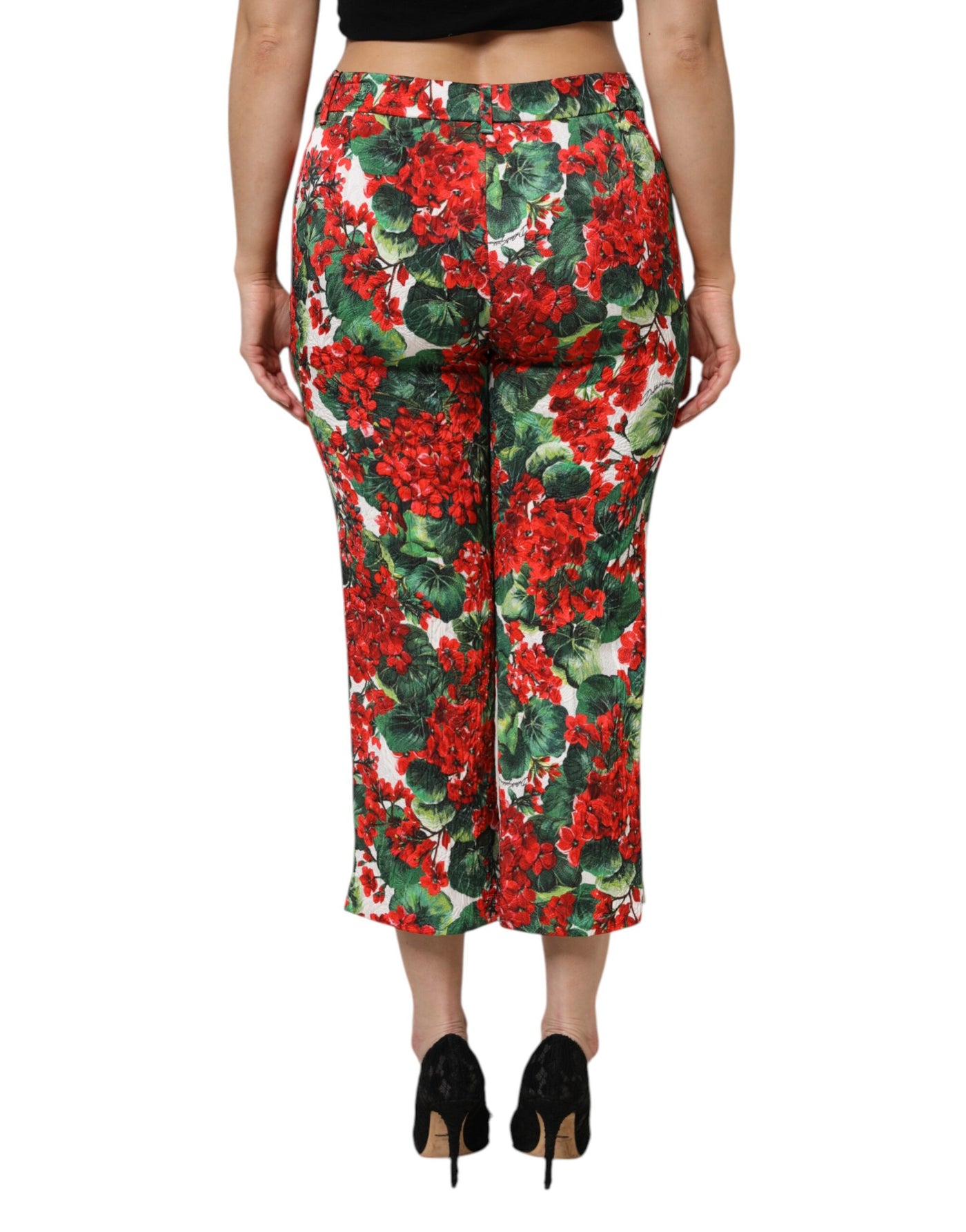 Dolce & Gabbana Gekürzte Hose mit mehrfarbigem Blumendruck