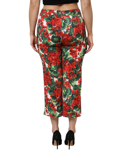 Dolce & Gabbana Gekürzte Hose mit mehrfarbigem Blumendruck