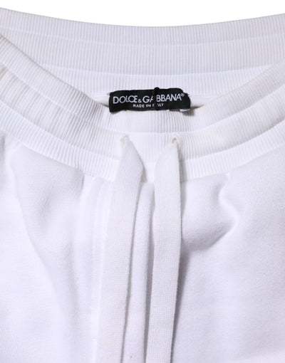 Dolce & Gabbana Weiße Baumwoll-Stretch-Jogger-Sweatpants Hose