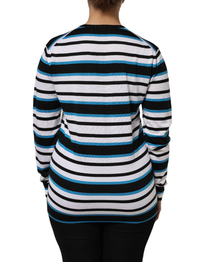Dolce & Gabbana Multicolor Streifen Langarm V-Ausschnitt Top