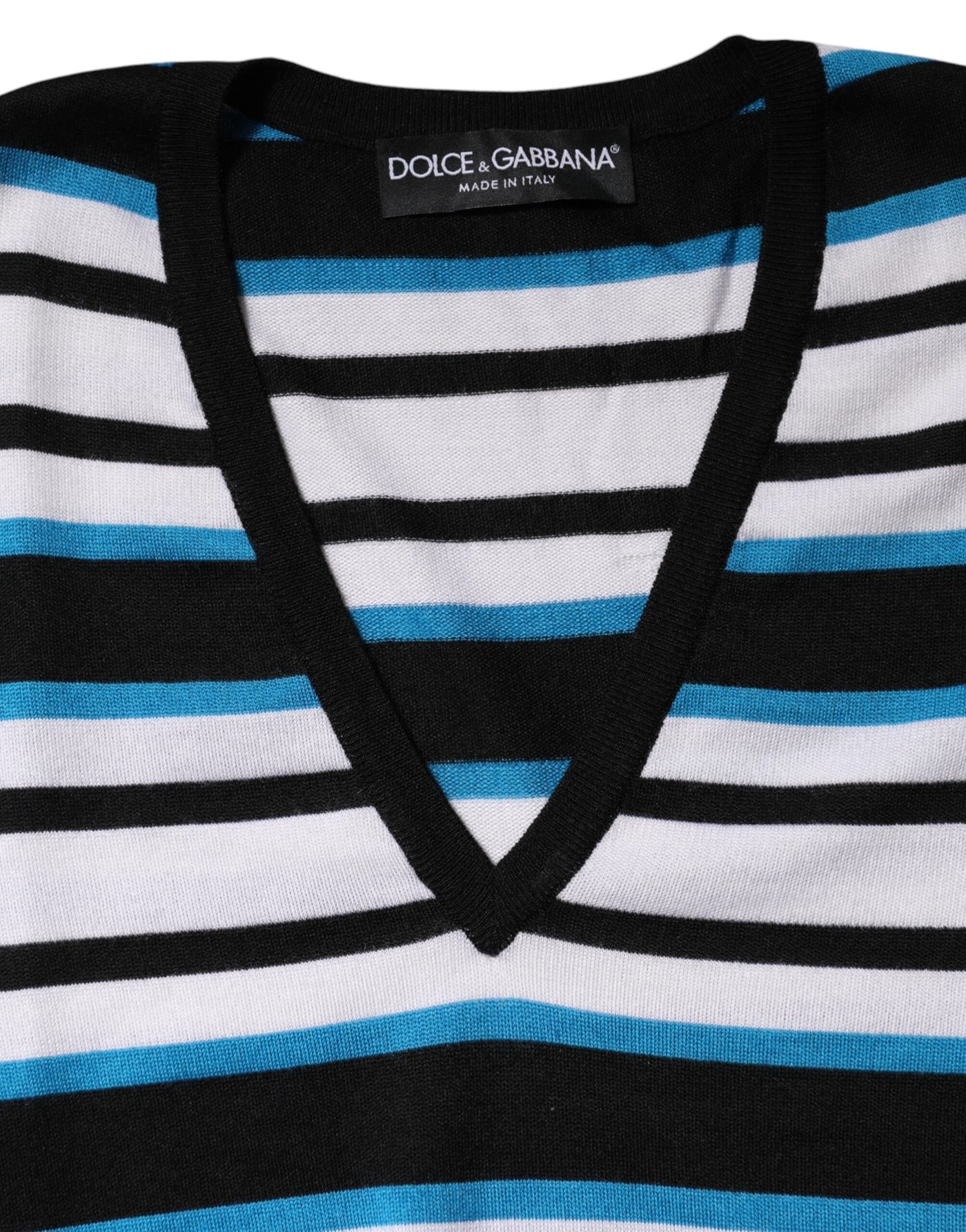 Dolce & Gabbana Multicolor Streifen Langarm V-Ausschnitt Top