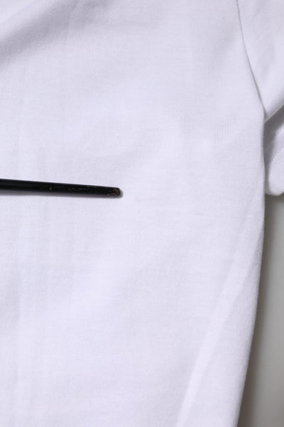 Dolce & Gabbana Weißes Baumwoll-T-Shirt mit kurzen Ärmeln und V-Ausschnitt