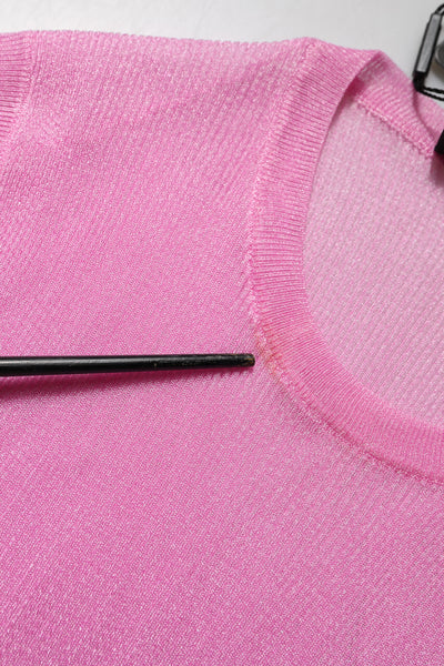 Dolce & Gabbana Rosa Polyester ärmelloses Tank-Top mit Rundhalsausschnitt
