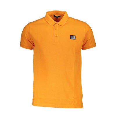 Cavalli Class Orangefarbenes Baumwoll-Poloshirt