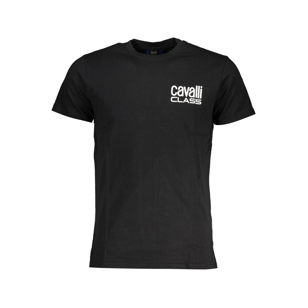 Cavalli Class Schwarzes T-Shirt aus Baumwolle