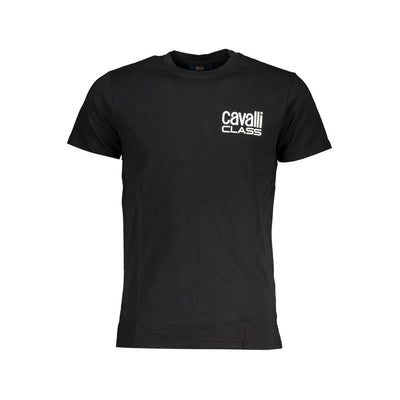 Cavalli Class Schwarzes T-Shirt aus Baumwolle