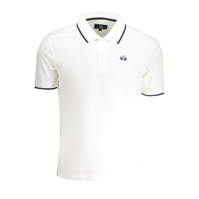 La Martina Weißes Baumwoll-Poloshirt für Männer