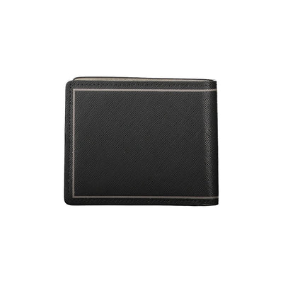 Tommy Hilfiger Schwarzes Leder Portemonnaie mit zwei Karten