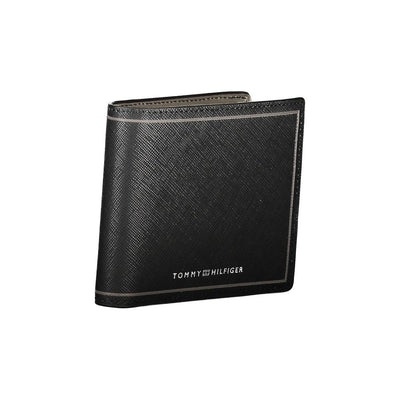 Tommy Hilfiger Schwarzes Leder Portemonnaie
