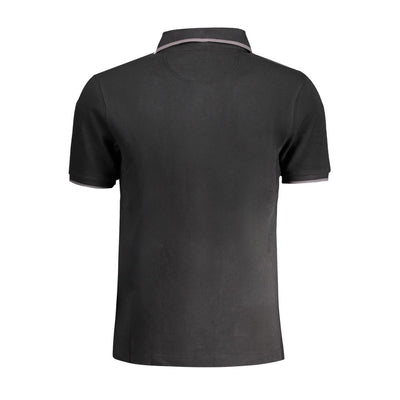 La Martina Schwarzes Baumwoll-Poloshirt für Männer