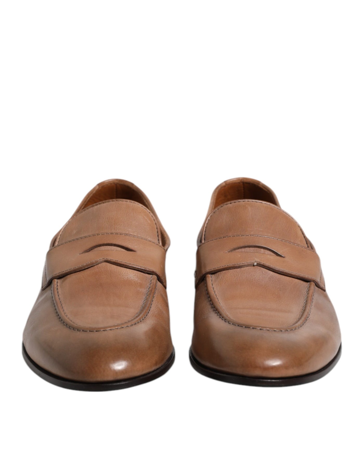 Brunello Cucinelli Braun Leder Loafer Kleid Schuhe