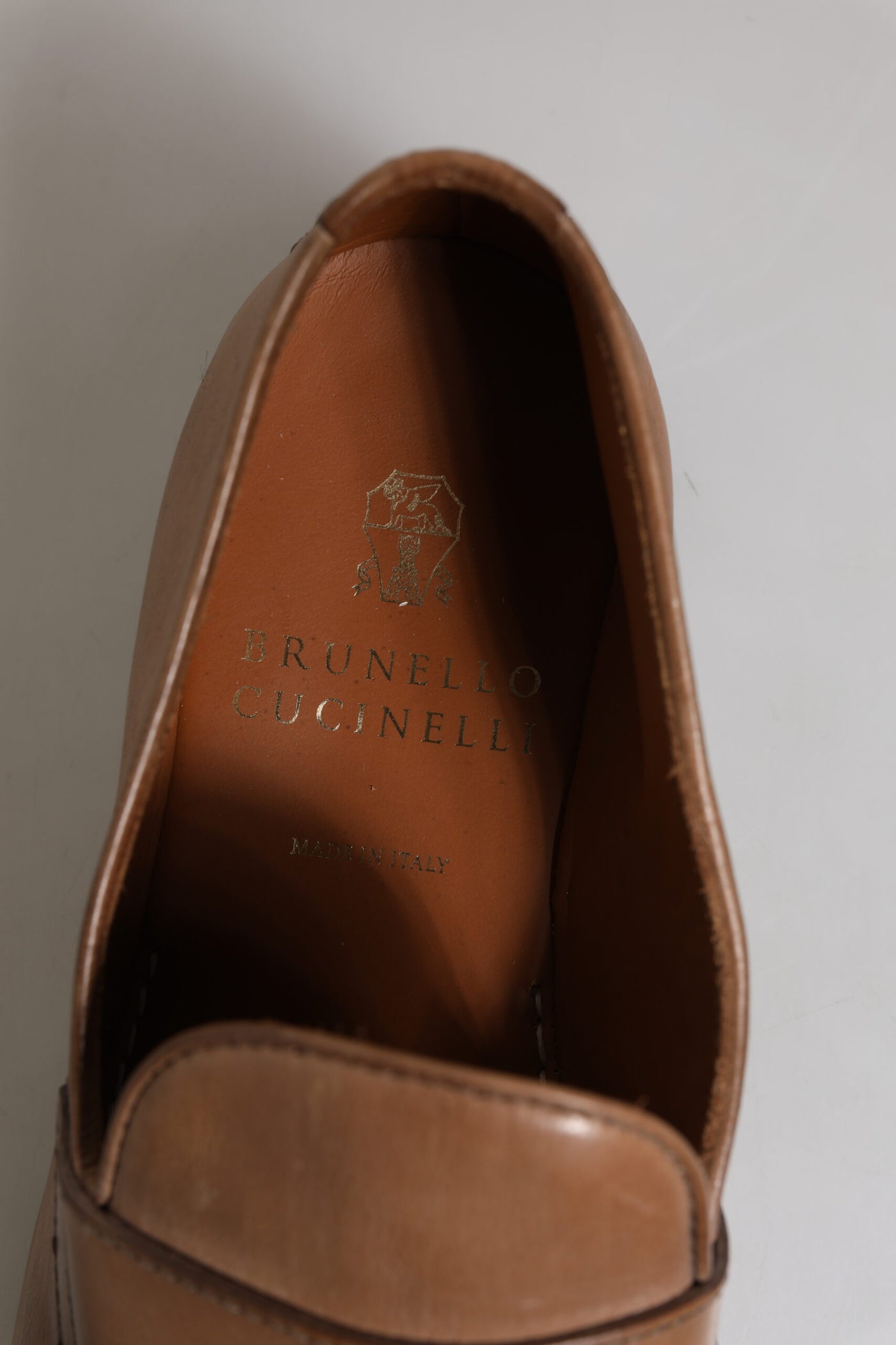 Brunello Cucinelli Braun Leder Loafer Kleid Schuhe