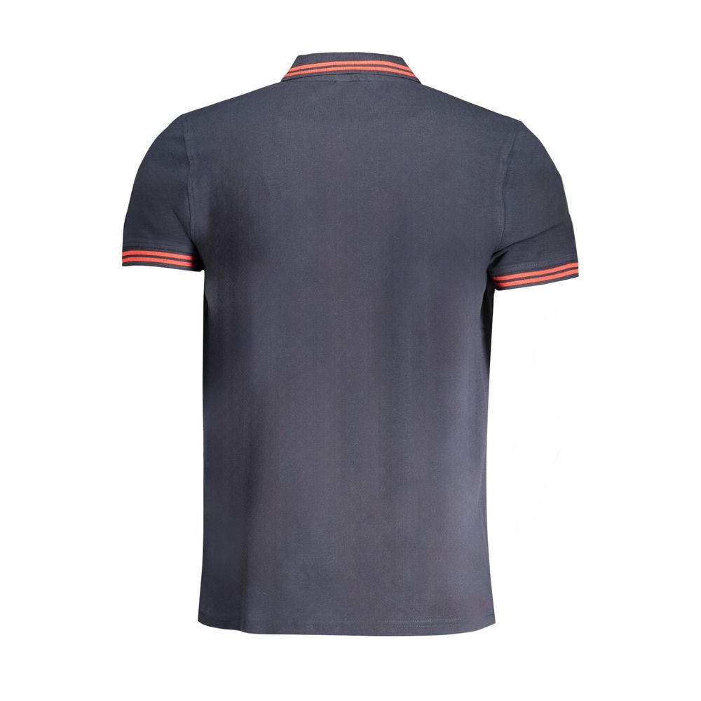 Cavalli Class Blaues Baumwoll-Poloshirt