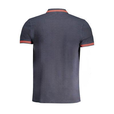 Cavalli Class Blaues Baumwoll-Poloshirt