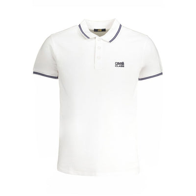Cavalli Class Weißes Baumwoll-Poloshirt