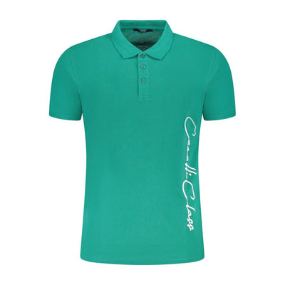 Cavalli Class Grünes Baumwoll-Poloshirt für Männer