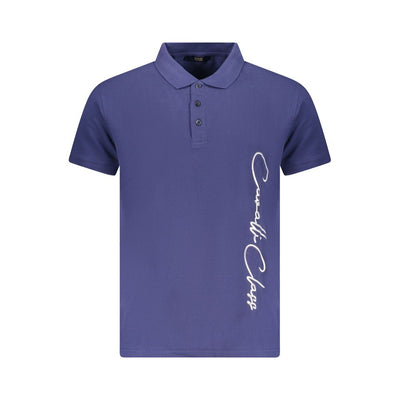 Cavalli Class Blaues Baumwoll-Poloshirt für Männer